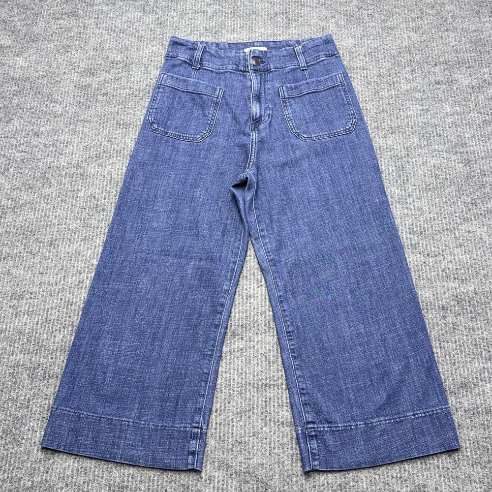 LC Lauren Conrad Wide-Leg Jeans Womens 10 Petite Blue Super High Rise Denim